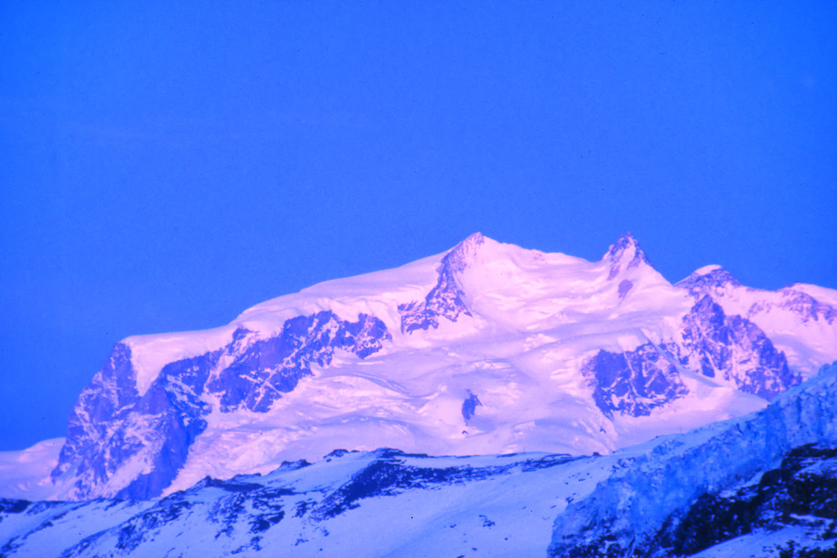 Monte Rosa in the evening light, Valais, Switzerland